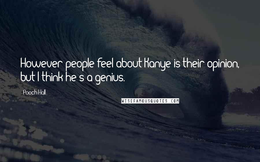 Pooch Hall Quotes: However people feel about Kanye is their opinion, but I think he's a genius.