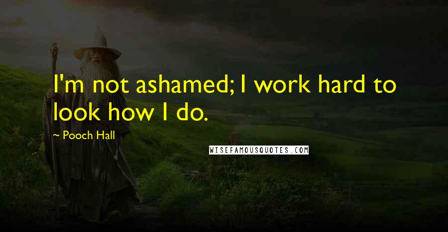 Pooch Hall Quotes: I'm not ashamed; I work hard to look how I do.