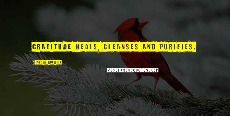 Pooja Ruprell Quotes: Gratitude heals, cleanses and purifies.
