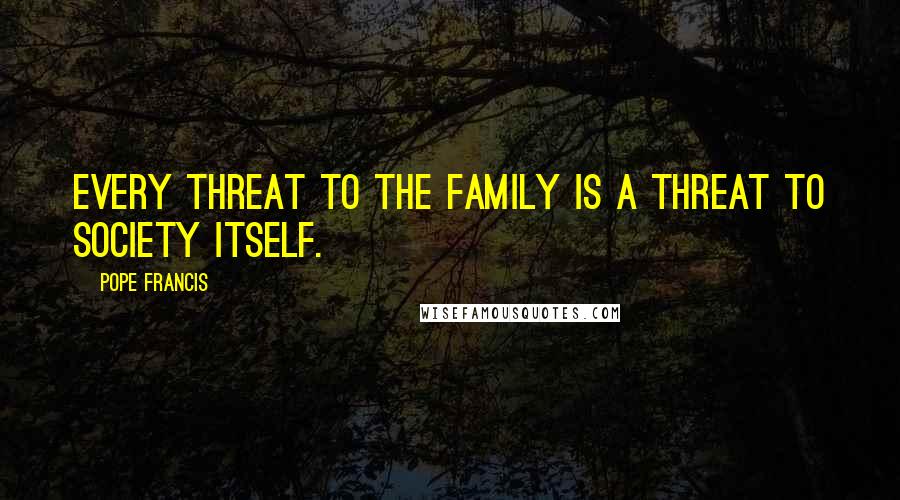 Pope Francis Quotes: Every threat to the family is a threat to society itself.