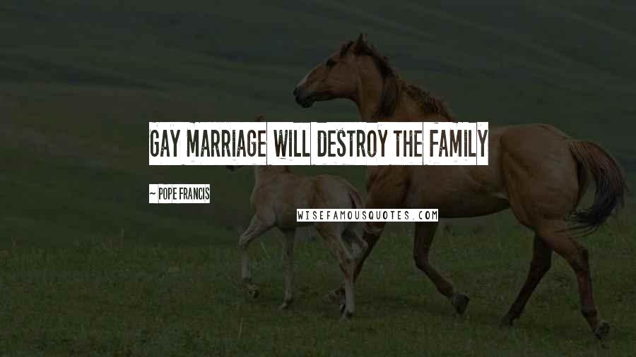 Pope Francis Quotes: Gay marriage will destroy the family