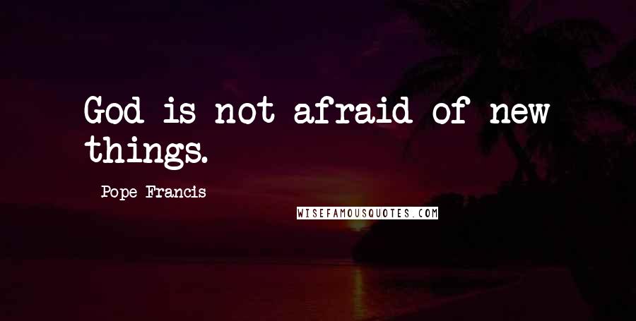 Pope Francis Quotes: God is not afraid of new things.