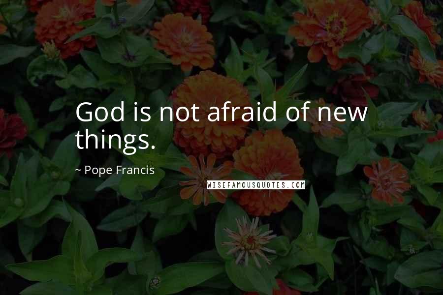 Pope Francis Quotes: God is not afraid of new things.