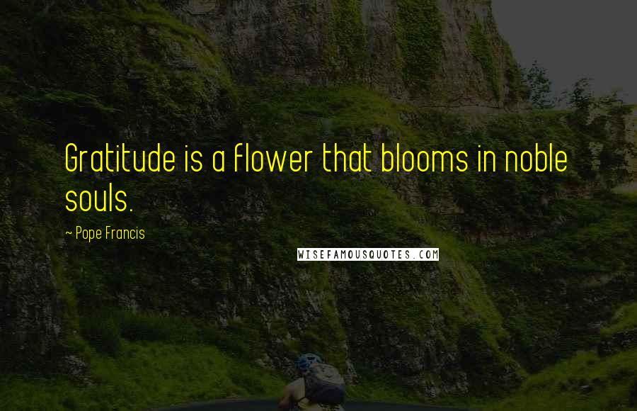 Pope Francis Quotes: Gratitude is a flower that blooms in noble souls.