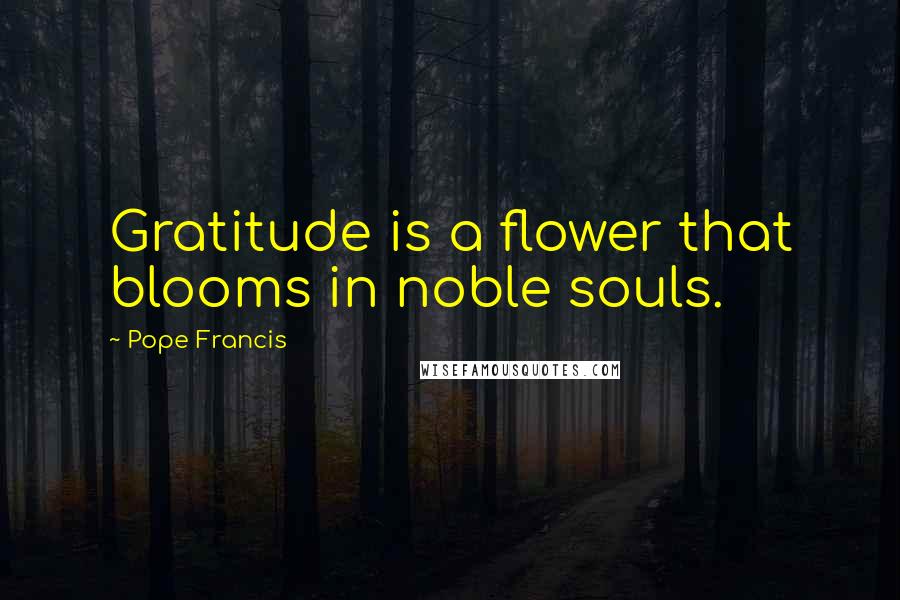 Pope Francis Quotes: Gratitude is a flower that blooms in noble souls.