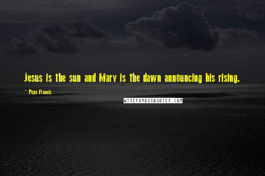 Pope Francis Quotes: Jesus is the sun and Mary is the dawn announcing his rising.