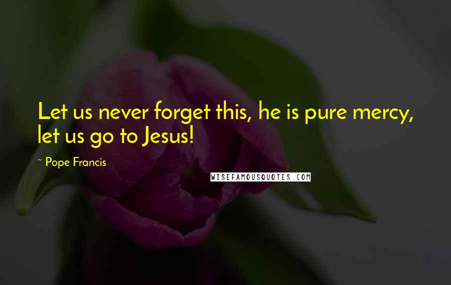 Pope Francis Quotes: Let us never forget this, he is pure mercy, let us go to Jesus!