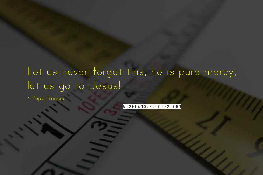 Pope Francis Quotes: Let us never forget this, he is pure mercy, let us go to Jesus!