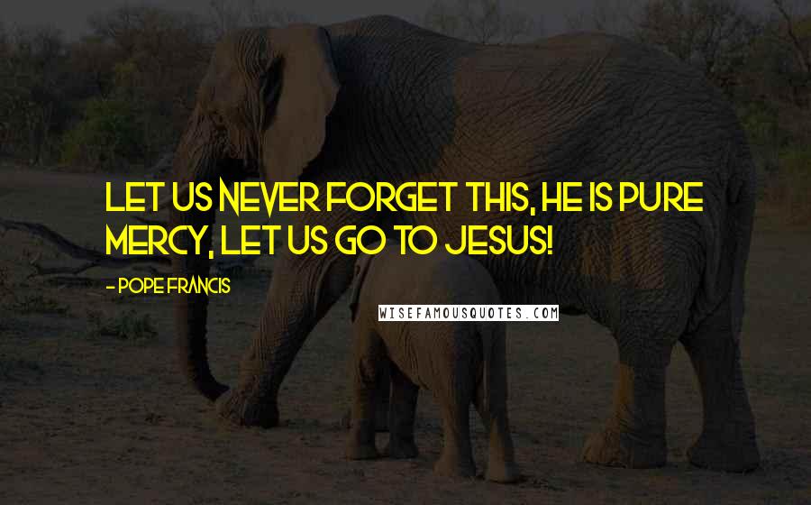 Pope Francis Quotes: Let us never forget this, he is pure mercy, let us go to Jesus!