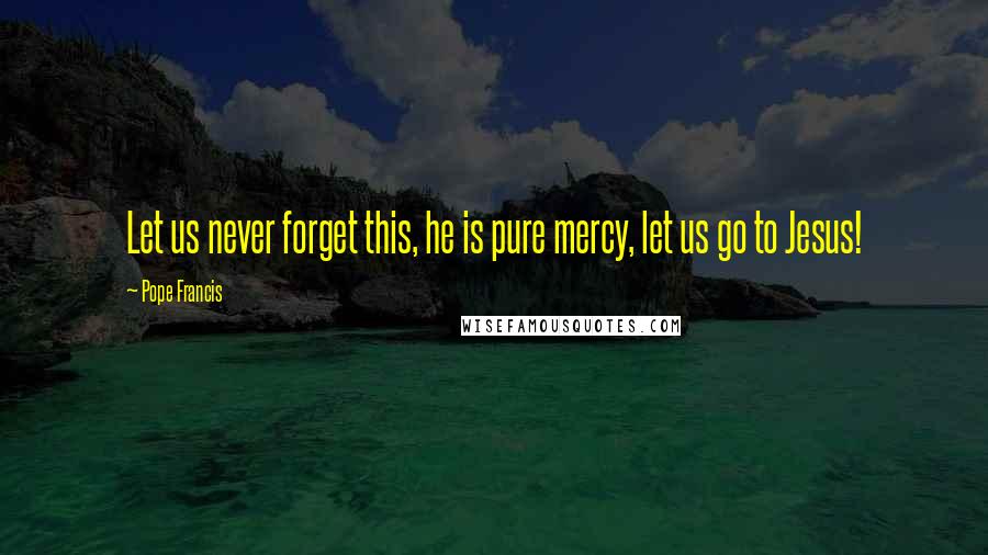 Pope Francis Quotes: Let us never forget this, he is pure mercy, let us go to Jesus!