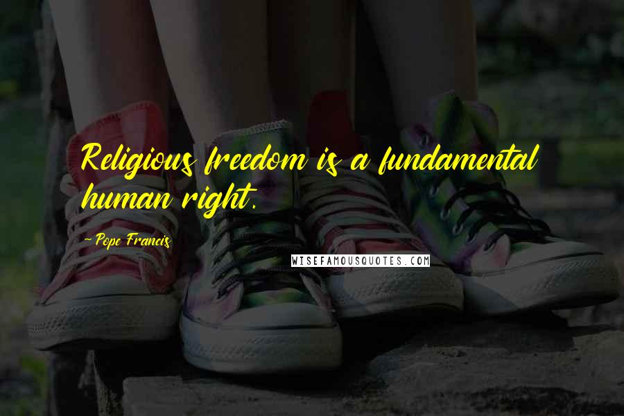 Pope Francis Quotes: Religious freedom is a fundamental human right.