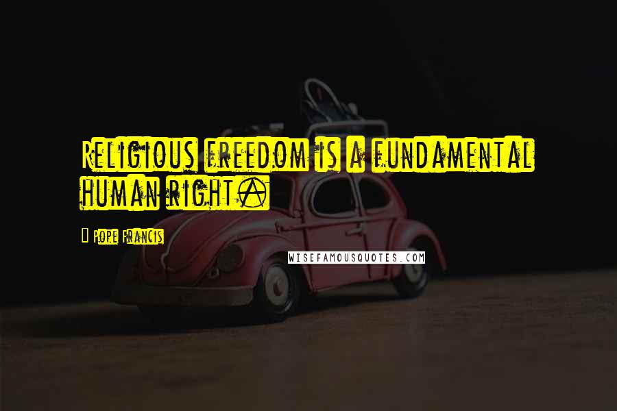 Pope Francis Quotes: Religious freedom is a fundamental human right.