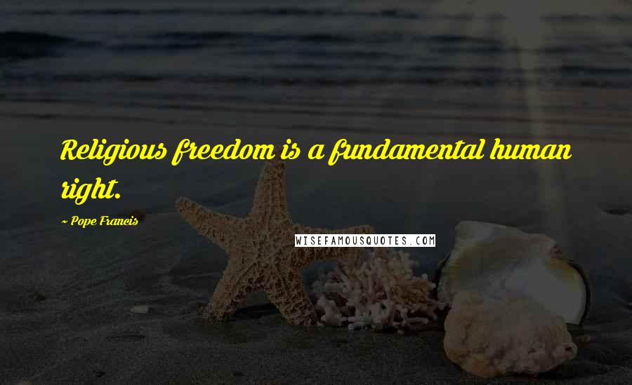 Pope Francis Quotes: Religious freedom is a fundamental human right.