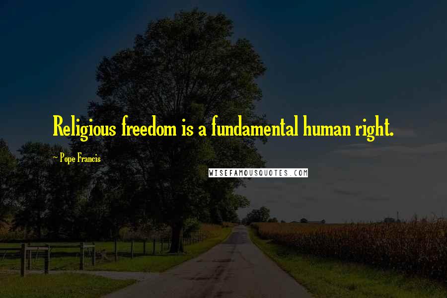 Pope Francis Quotes: Religious freedom is a fundamental human right.