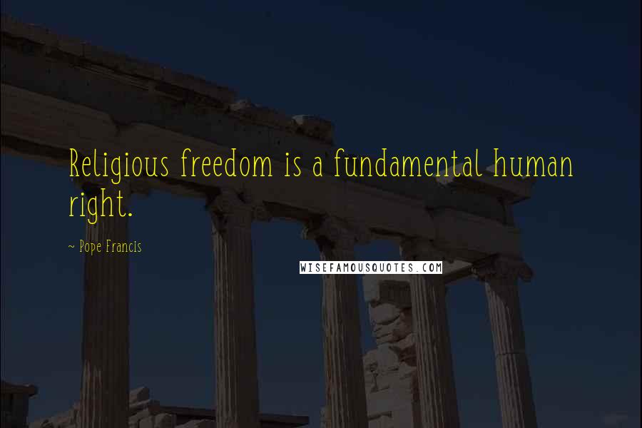 Pope Francis Quotes: Religious freedom is a fundamental human right.