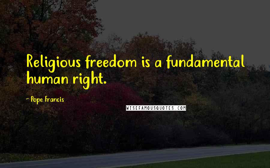 Pope Francis Quotes: Religious freedom is a fundamental human right.