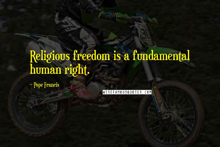 Pope Francis Quotes: Religious freedom is a fundamental human right.