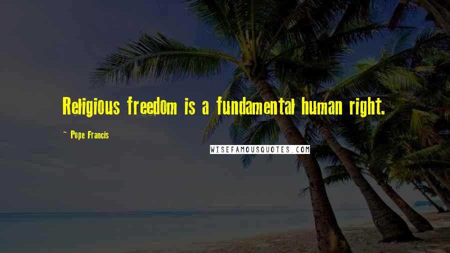 Pope Francis Quotes: Religious freedom is a fundamental human right.