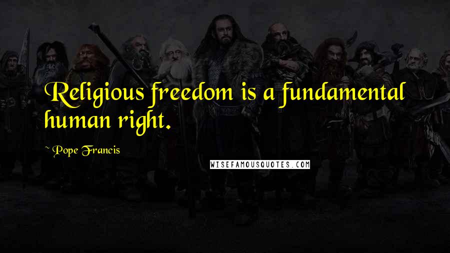 Pope Francis Quotes: Religious freedom is a fundamental human right.