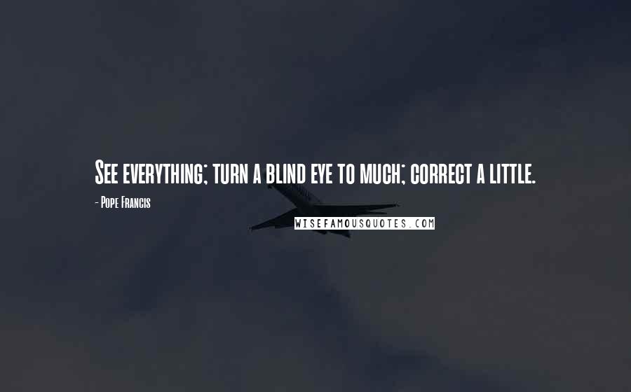 Pope Francis Quotes: See everything; turn a blind eye to much; correct a little.