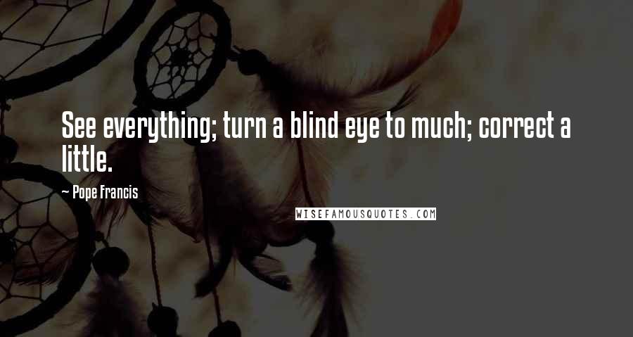 Pope Francis Quotes: See everything; turn a blind eye to much; correct a little.