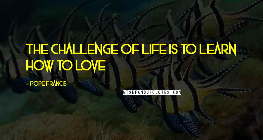 Pope Francis Quotes: The challenge of life is to learn how to love