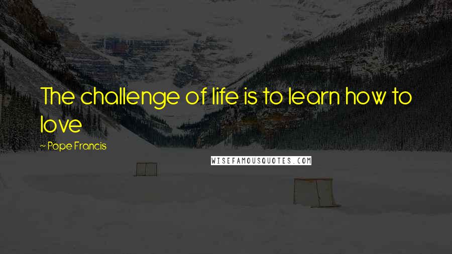 Pope Francis Quotes: The challenge of life is to learn how to love