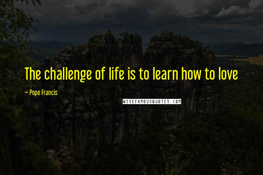 Pope Francis Quotes: The challenge of life is to learn how to love