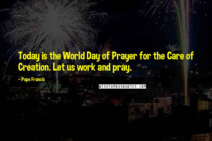 Pope Francis Quotes: Today is the World Day of Prayer for the Care of Creation. Let us work and pray.