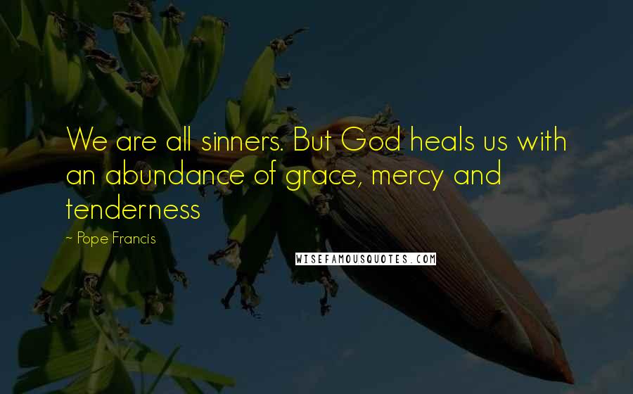 Pope Francis Quotes: We are all sinners. But God heals us with an abundance of grace, mercy and tenderness