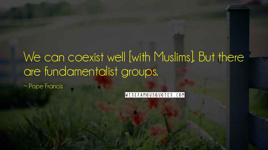 Pope Francis Quotes: We can coexist well [with Muslims]. But there are fundamentalist groups.