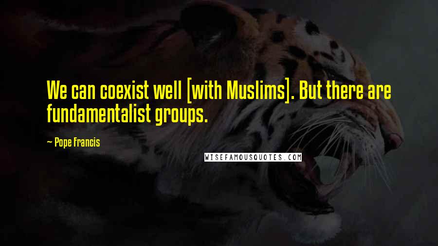 Pope Francis Quotes: We can coexist well [with Muslims]. But there are fundamentalist groups.