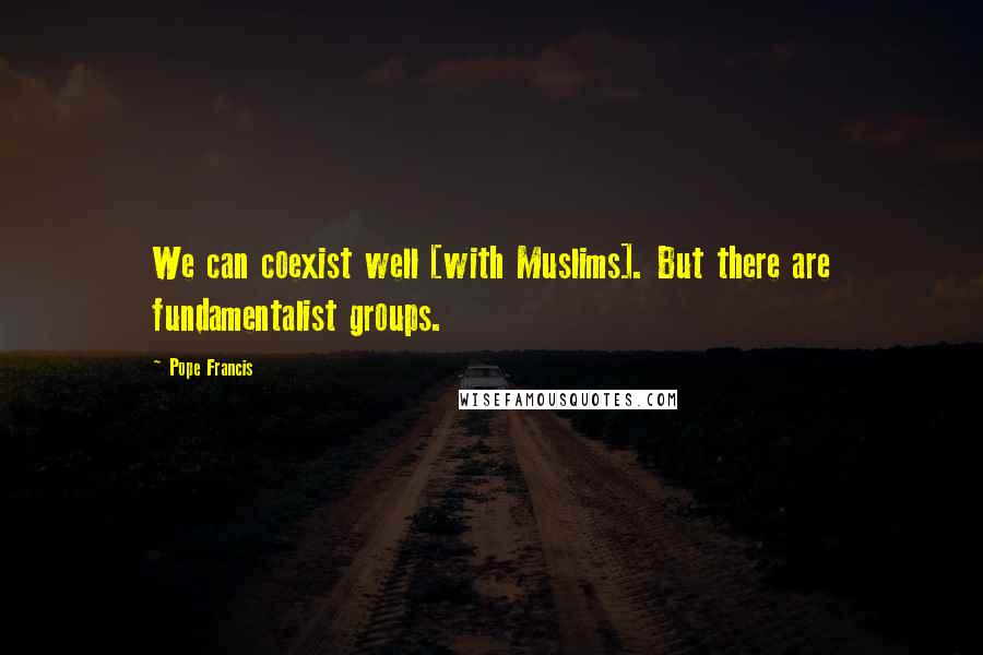 Pope Francis Quotes: We can coexist well [with Muslims]. But there are fundamentalist groups.