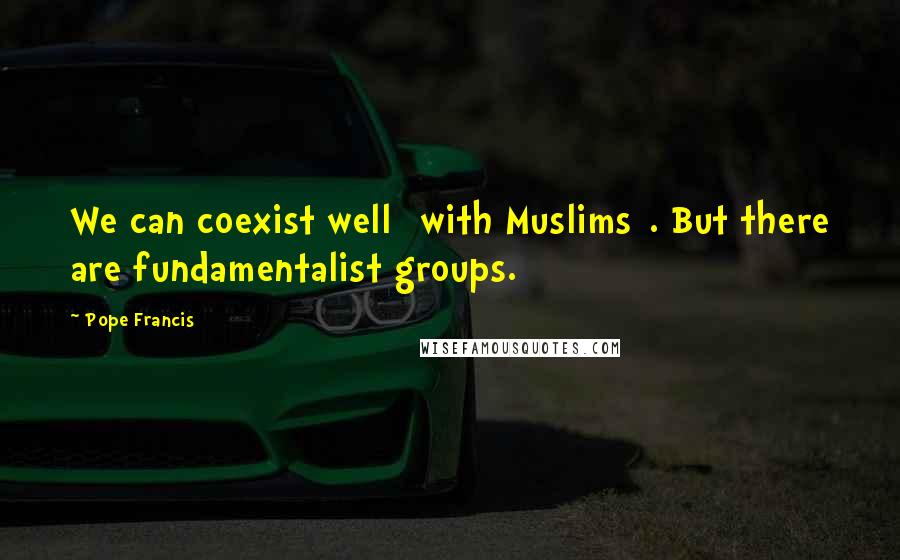 Pope Francis Quotes: We can coexist well [with Muslims]. But there are fundamentalist groups.