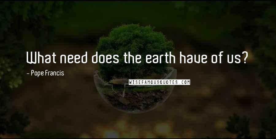 Pope Francis Quotes: What need does the earth have of us?