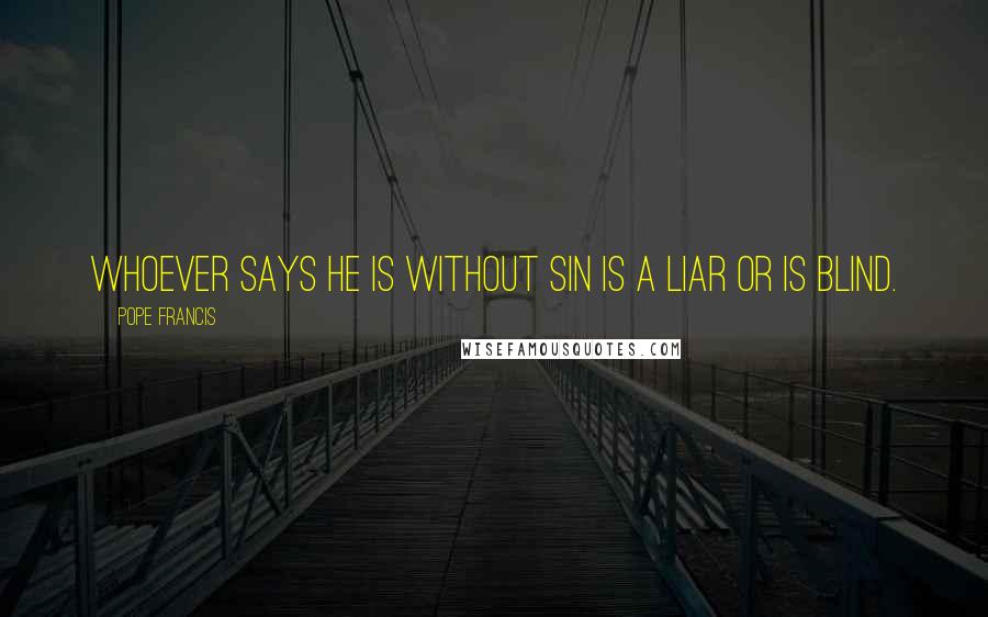 Pope Francis Quotes: Whoever says he is without sin is a liar or is blind.