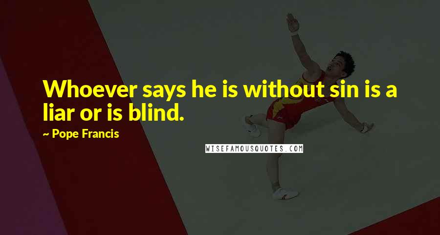 Pope Francis Quotes: Whoever says he is without sin is a liar or is blind.
