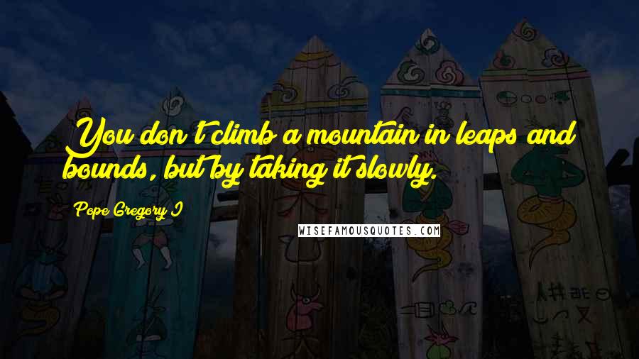 Pope Gregory I Quotes: You don't climb a mountain in leaps and bounds, but by taking it slowly.