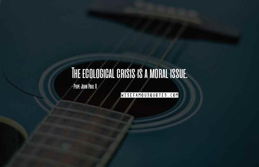 Pope John Paul II Quotes: The ecological crisis is a moral issue.