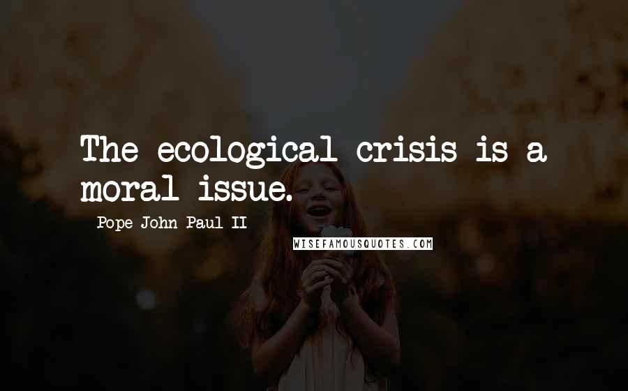 Pope John Paul II Quotes: The ecological crisis is a moral issue.