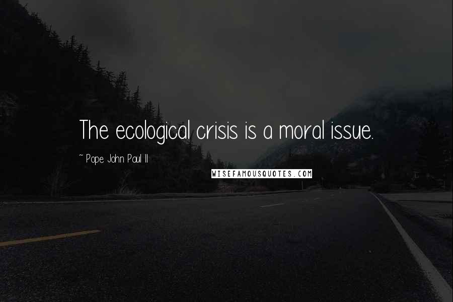 Pope John Paul II Quotes: The ecological crisis is a moral issue.