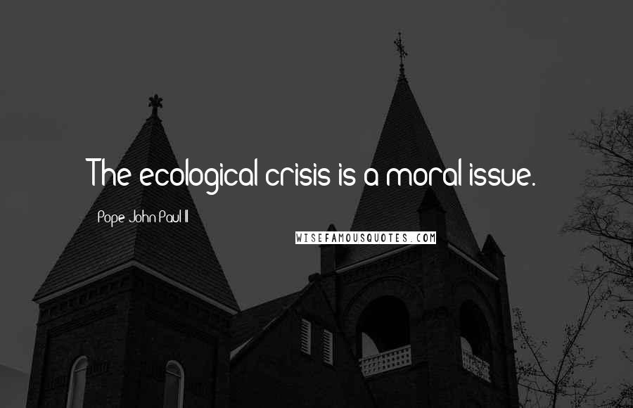 Pope John Paul II Quotes: The ecological crisis is a moral issue.