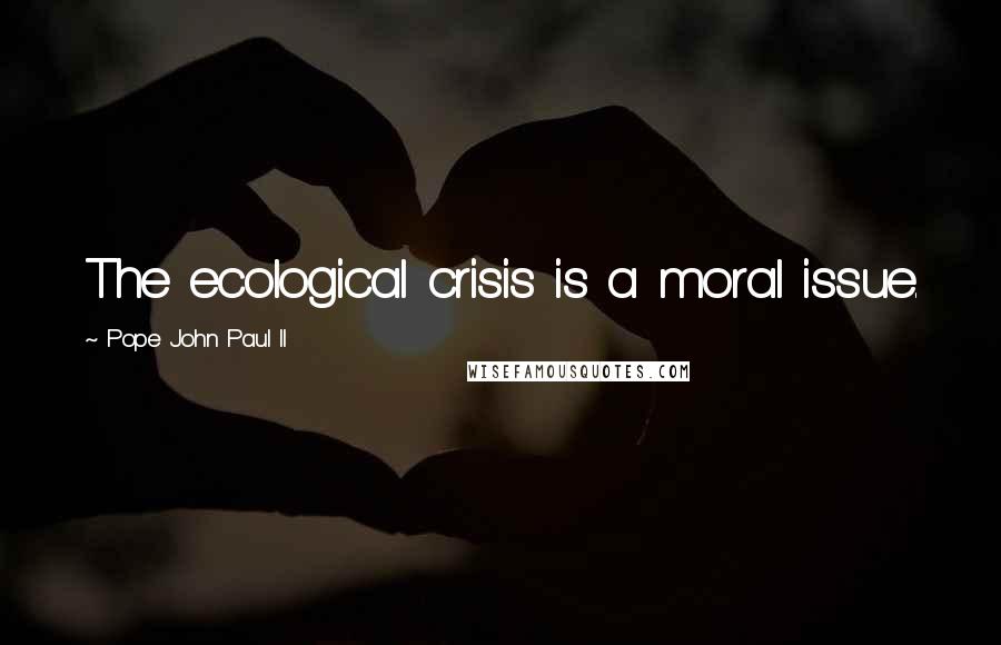 Pope John Paul II Quotes: The ecological crisis is a moral issue.