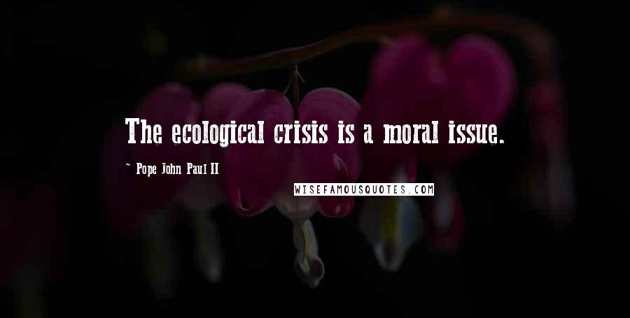 Pope John Paul II Quotes: The ecological crisis is a moral issue.