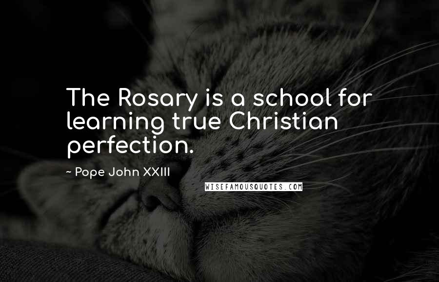 Pope John XXIII Quotes: The Rosary is a school for learning true Christian perfection.
