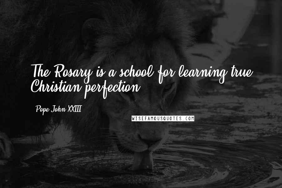 Pope John XXIII Quotes: The Rosary is a school for learning true Christian perfection.