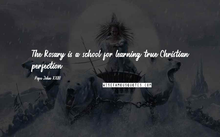 Pope John XXIII Quotes: The Rosary is a school for learning true Christian perfection.