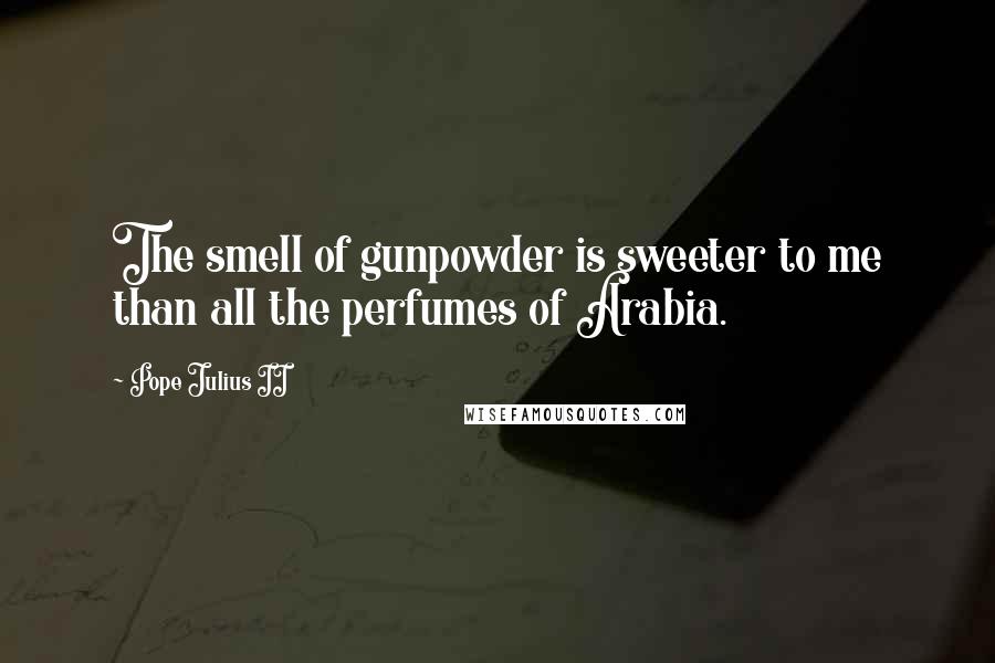 Pope Julius II Quotes: The smell of gunpowder is sweeter to me than all the perfumes of Arabia.