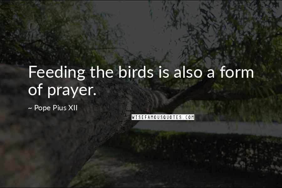 Pope Pius XII Quotes: Feeding the birds is also a form of prayer.