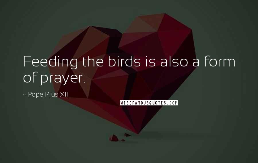 Pope Pius XII Quotes: Feeding the birds is also a form of prayer.
